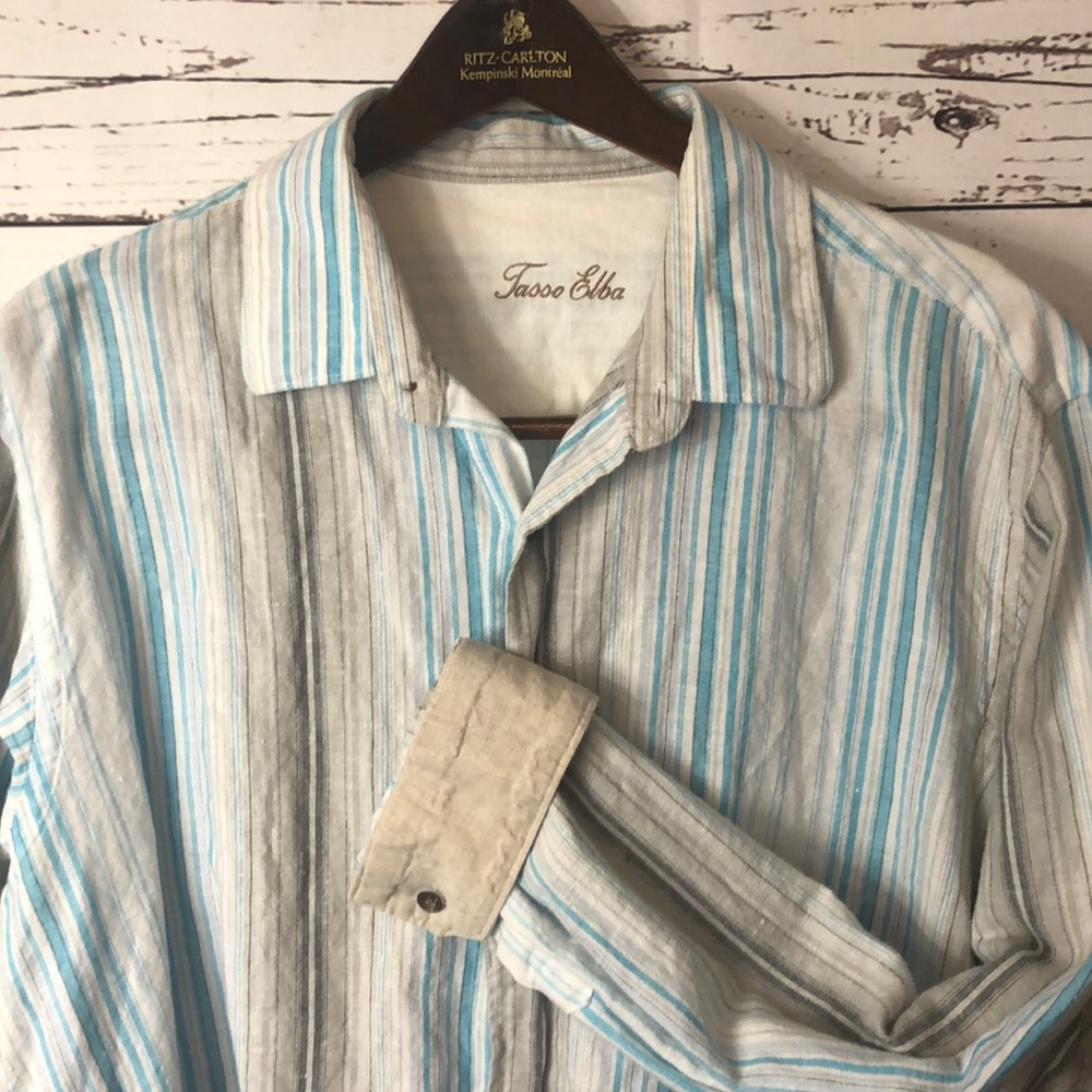 Tasso Elba men’s linen blend shirt